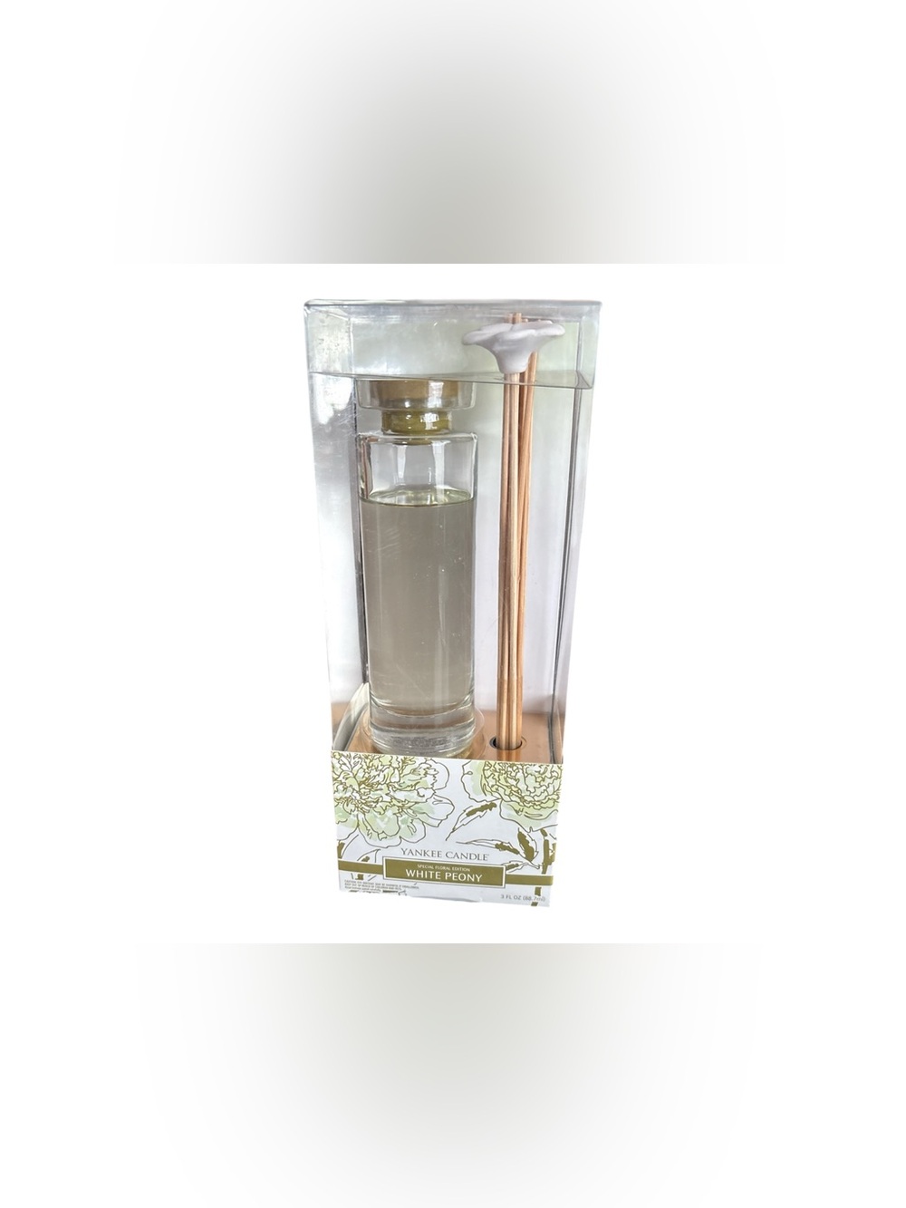 Yankee Candle Reed Diffuser White Peony 3oz Special Floral Edition Flameless New